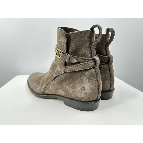 Bally Gray Suede Leather Boots Made In Switzerland Size 11-USA - Picture 2 of 11